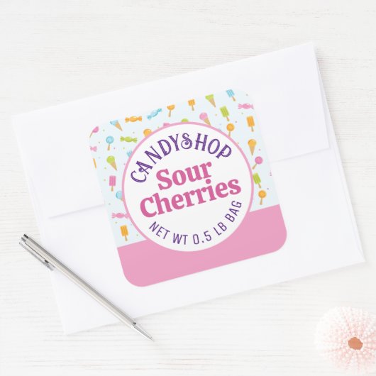 Leuk Snoep Shop Verpakking Sticker Label (Envelop)