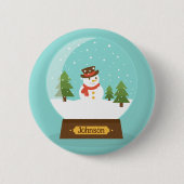 LEUK! Snowman Button - Gepersonaliseerd - Naam toe (Voorkant)