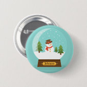 LEUK! Snowman Button - Gepersonaliseerd - Naam toe (Voorkant /achterkant)