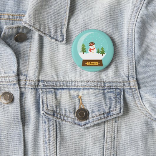 LEUK! Snowman Button - Gepersonaliseerd - Naam toe (In situ)