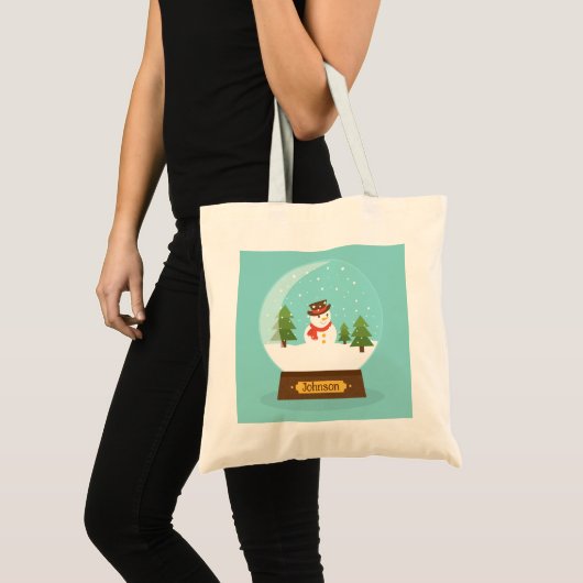 LEUK! Snowman Canvas tas - Gepersonaliseerd - Naam (Voorkant (product))