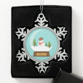 LEUK! Snowman Snowflake - Gepersonaliseerd - Naam  Tin Sneeuwvlok Ornament