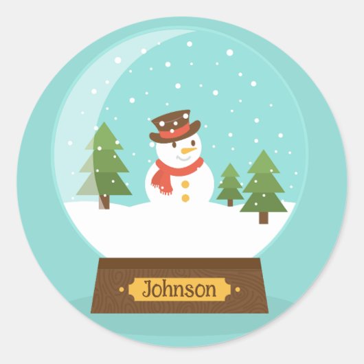 LEUK! Snowman Stickers - Gepersonaliseerd - Naam t (Voorkant)