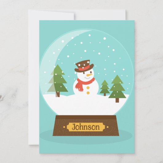 LEUK! Snowman Uitnodiging - Gepersonaliseerd -Naam (Voorkant)