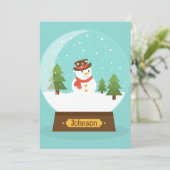 LEUK! Snowman Uitnodiging - Gepersonaliseerd -Naam (Staand voorkant)