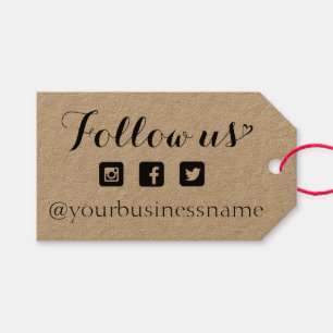 Leuk social media icoon Volg ons zakelijk Label Cadeaulabel