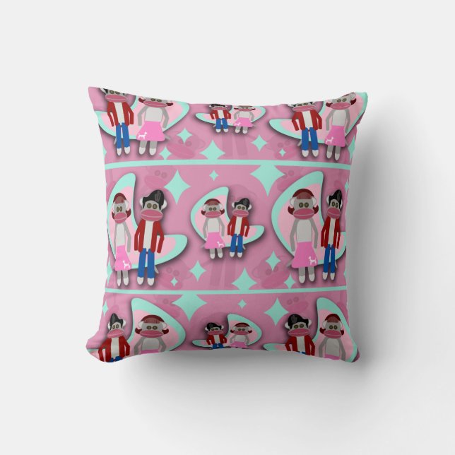 Leuk sok aap gekte cartoon karakter kussen (Voorkant)