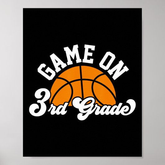 Leuk spel op 3e klas basketbal eerste dag van scho poster (Voorkant)