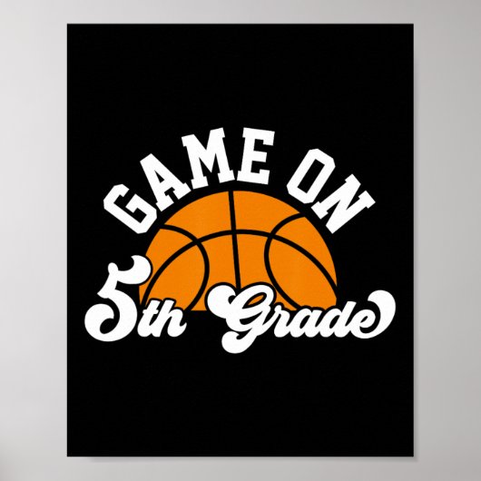 Leuk spel op 5e klas basketbal eerste dag van scho poster (Voorkant)