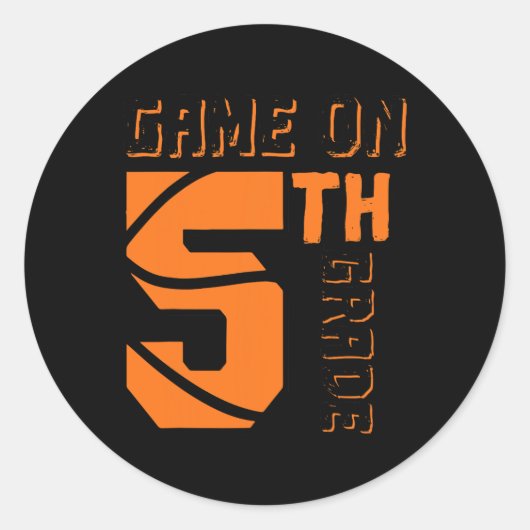 Leuk spel op 5e klas basketbal eerste dag van scho ronde sticker (Voorkant)