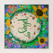 Leuk Spelen Bumblebee Flowers Schattigee Inspirivi Legpuzzel (Horizontaal)