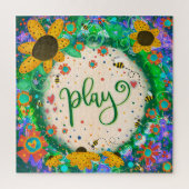 Leuk Spelen Bumblebee Flowers Schattigee Inspirivi Legpuzzel (Verticaal)