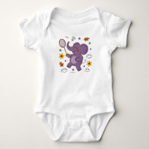 Leuk spelende baby olifant romper
