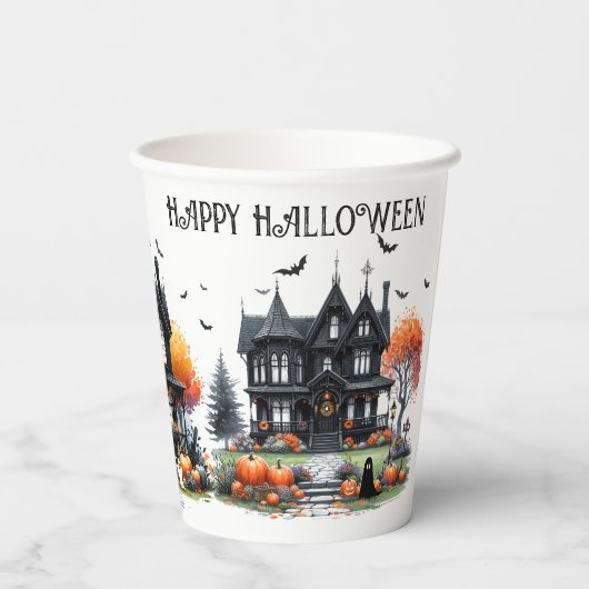 Leuk spookachtig Halloween feest Papieren Bekers (Achterkant)