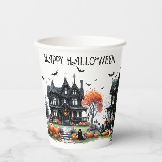 Leuk spookachtig Halloween feest Papieren Bekers (Voorkant)