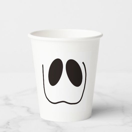 Leuk, spookachtig, spookgezicht op Halloween Papieren Bekers (Voorkant)