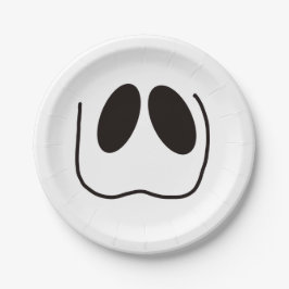 Leuk, spookachtig, spookgezicht op Halloween Papieren Bordje
