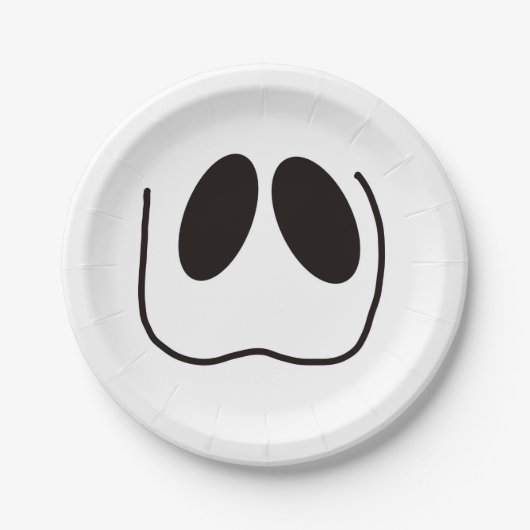 Leuk, spookachtig, spookgezicht op Halloween Papieren Bordje (Voorkant)