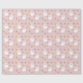 Leuk spookpatroon Halloween roze Baby shower Cadeaupapier (Vlak)