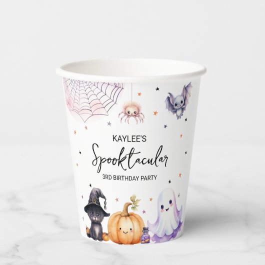 Leuk spooktacular verjaardagsfeestje papieren bekers (Voorkant)