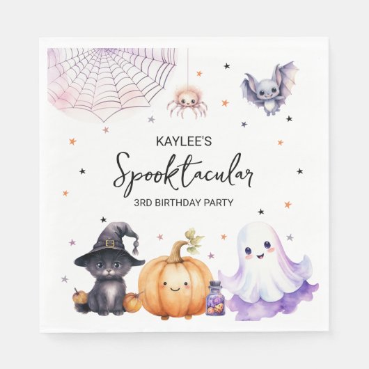 Leuk spooktacular verjaardagsfeestje servet (Voorkant)