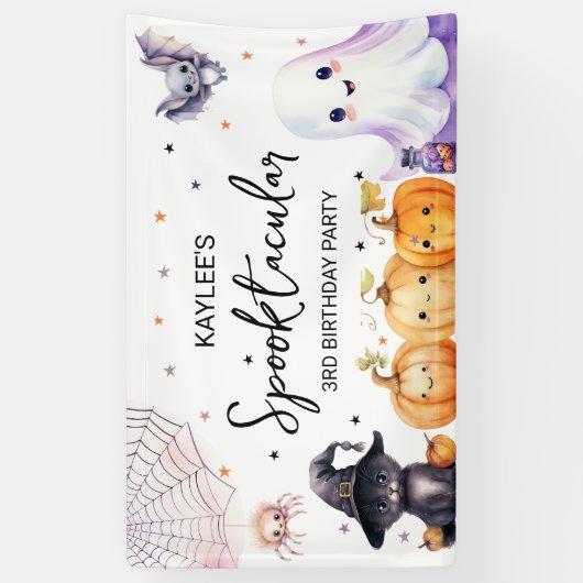 Leuk spooktacular verjaardagsfeestje spandoek (Verticaal)