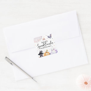 Leuk spooktacular verjaardagsfeestje vierkante sticker