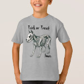 Leuk Spooky Dog Skeleton, Kinder Halloween T-shirt (Voorkant)