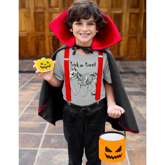 Leuk Spooky Dog Skeleton, Kinder Halloween T-shirt