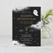 Leuk Spooky Halloween Kids Verjaardagsfeestje Kaart (Staand voorkant)