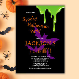 Leuk Spooky Halloween Kids Verjaardagsfeestje Kaart