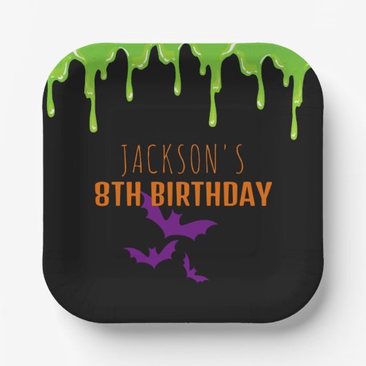 Leuk Spooky Halloween Kids Verjaardagsfeestje Papieren Bordje (Voorkant)