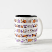 Leuk spooky Halloween naadloos patroon Tweekleurige Koffiemok (Voorkant rechts)