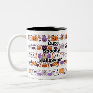 Leuk spooky Halloween naadloos patroon Tweekleurige Koffiemok