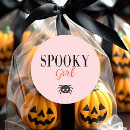 Leuk Spooky Meisje Familie Halloween Spider Ronde Sticker
