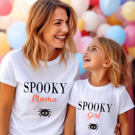 Leuk Spooky Meisje Familie Halloween Spider T-shirt