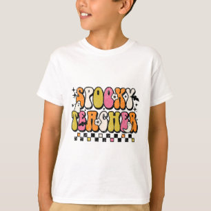 Leuk Spooky Seizoen Retro Spooky Leraar Halloween  T-shirt