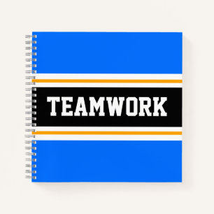 Leuk Sportief Blauw Zwart TEAMWORK Racing Stripes Notitieboek