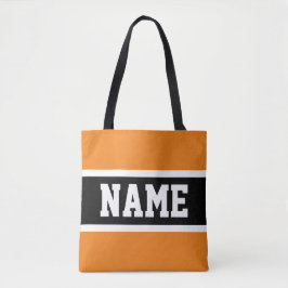 Leuk Sportief Bold Sinaasappel Zwart Strepen Jouw  Tote Bag
