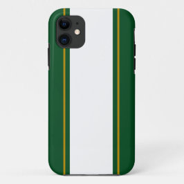 Leuk Sportief Bos Groen Breed Wit Racing Stripes Case-Mate iPhone Case