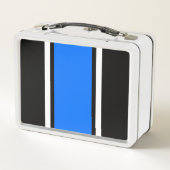 Leuk Sportief Helder Blauw Zwart Wit Racing Stripe (Achterkant)