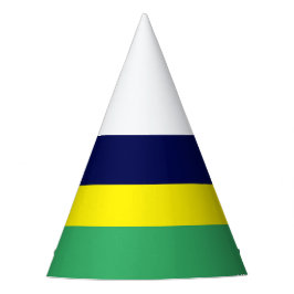 Leuk Sportief Navy Blauw Geel Groen Wit Strepen Feesthoedjes