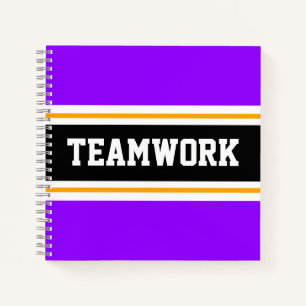 Leuk Sportief Paarse Zwart TEAMWORK Racing Stripes Notitieboek