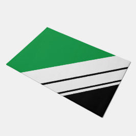 Leuk Sportief Zwart Helder Groen Wit Racing Stripe Deurmat