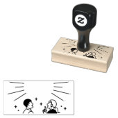 leuk stel om te praten rubberstempel (Gestempeld)