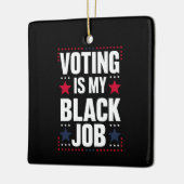 Leuk stemmen is mijn zwarte baan  keramisch ornament (Links)