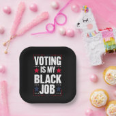 Leuk stemmen is mijn zwarte baan papieren bordje (Feest)