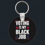 Leuk stemmen is mijn zwarte baan  sleutelhanger<br><div class="desc">Leuk stemmen is mijn zwarte baan</div>