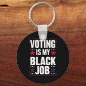 Leuk stemmen is mijn zwarte baan  sleutelhanger (Voorkant)