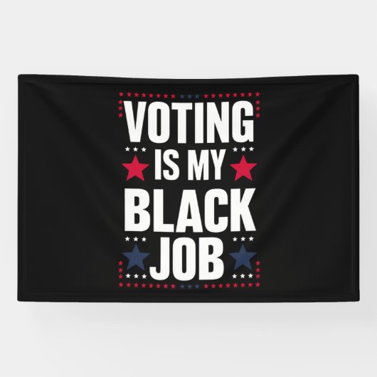 Leuk stemmen is mijn zwarte baan  spandoek (Horizontaal)